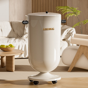 Making Flip Top Trash Can Cylindrical Wheeled Portable Indoor Waste Bin - Product Image 3