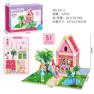 Masters <b>Building</b> Block Villa <b>Model</b> 100Pcs Self Assembly Educational Toy For Girls 36.5Cm Height - Product Image 4