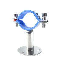 Support de tuyau en acier inoxydable 304 avec base et coussinet en silicone-Pince de suspension réglable pour la fixation
