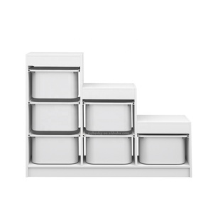 <span class=keywords><strong>Cube</strong></span> de rangement pour salle de jeux d'enfants Montessori à 6 compartiments, organisateur de jouets en bois pour enfants avec bacs en plastique - Product Image 3