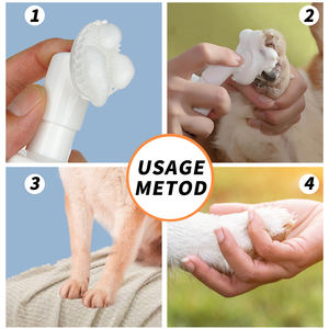 Bahan alami dan aman tidak ada busa bilas sampo hewan peliharaan membersihkan anjing kucing kaki Grooming membersihkan busa mandi dengan sikat silikon - Product Image 6