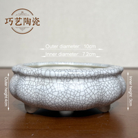 Yixing rétro Design céramique bonsaï Pots rouge émaillé pot de fleur de la taille d'une pinte pour la maison et le jardin en gros jardinières de sol