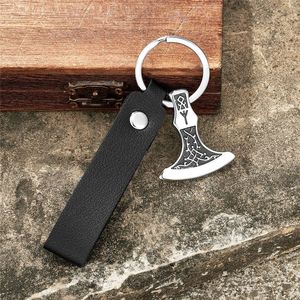 Llavero con martillo de Thor de la mitología nórdica, mosquetón de aleación de zinc, cordón de cuero, colgante de regalo personal, unisex - Product Image 3