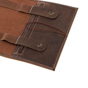 कस्टम लोगो रोल अप कॉर्ड आयोजक यूएसबी प्रभारी केबल ईरफ़ोन आयोजक मामले बैग असली लेदर या पु चमड़े OEM - Product Image 6