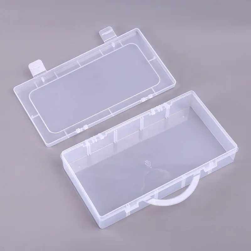 Transparant Lege Tool Case Clear Plastic Divider Container Doos Verdeeld Plastic Opslag Dozen Met Scharnierend Deksel