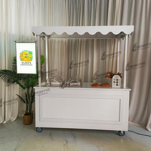 Chariot à bonbons en métal personnalisé Chariot mobile sur roues avec boîte à lumière LED - Product Image 2