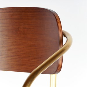 Tabouret de bar en cuir de luxe du milieu du siècle moderne <span class=keywords><strong>Art</strong></span> Déco <span class=keywords><strong>chaise</strong></span> de comptoir haute en bois - Product Image 5