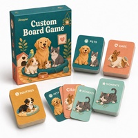 Jeu de cartes personnalisé pour l'éducation à l'adoption des animaux de compagnie, jeu de société éducatif, ensemble de cartes en papier imprimées multicolores pour les refuges et les écoles
