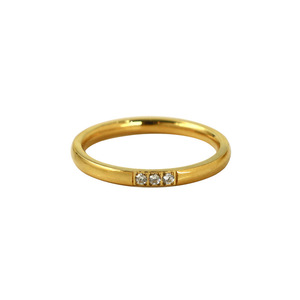Simple Design Micro Diamond Index Ring 316 Stainless Steel Gold Plated Women's Jewelry Gift - Product Image 5