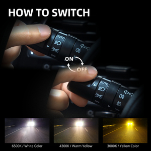 BOSLLA <span class=keywords><strong>precio</strong></span> al por mayor C4 camaleón 3 colores Led luz amarilla 6500K 4300K 3000K coche Led faro H1 H4 H11 H7 9005 Auto Led bombilla - Product Image 3