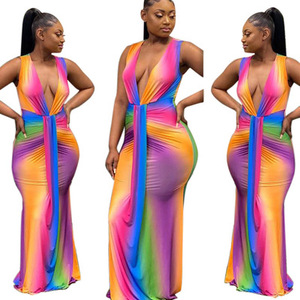 Baju Wanita Gemuk, Blus Gradien Ukuran Besar Leher V Kasual Musim Panas Ukuran Besar 2020, Blus Lengan Panjang & Atasan Dewasa - Product Image 1