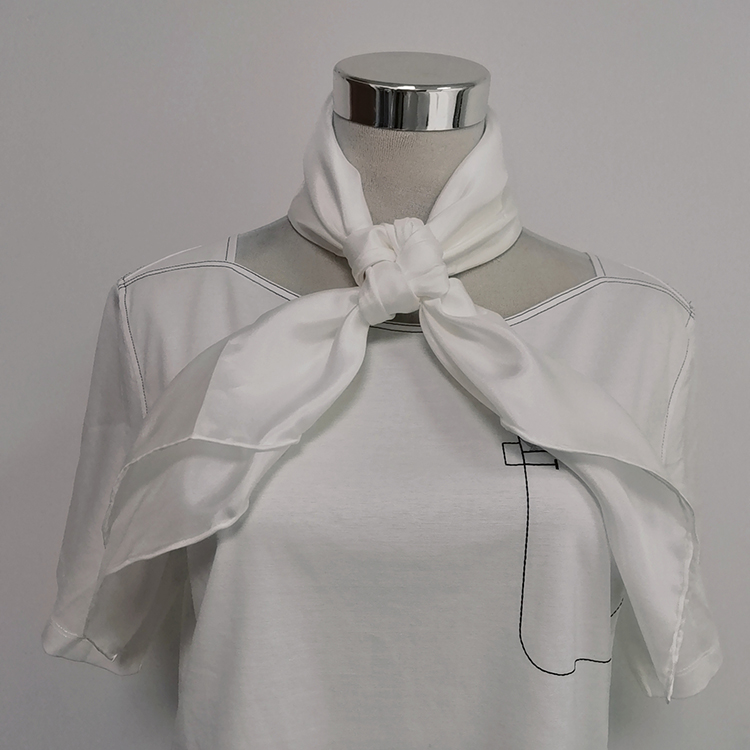 Шелковый шарф Habotai 8 мм, шелковый шарф чистого белого цвета, рулонный Шелковый шарф