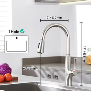 360 xoay có thể tháo rời vòi nước nhà bếp với kéo xuống đầu phun cho nhà bếp Mixer bồn rử<span class=keywords><strong>a</strong></span> vòi Mixer tap - Product Image 5