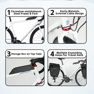 <strong>JAVA</strong> BRECCIA 22 Speed 700C Disc Brake OEM Vintage Touring Light Classic Gravel Bike Chromium-molybdenum Steel Bicycle - Product Image 4