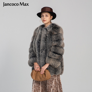 Jancoco — <span class=keywords><strong>manteau</strong></span> <span class=keywords><strong>Long</strong></span> épais et chaud pour <span class=keywords><strong>femme</strong></span>, vêtement d'extérieur, bulle, vraie fourrure de renard, nouveauté - Product Image 2