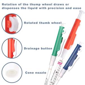 Juego de Pipetas Manuales XZ Lab Supplies, 2 ml Azul, 10 ml Verde, 25 ml Rojo, Pipetas de Canal Único/Múltiple, Garantía de 2 Años, Compatible - Product Image 2