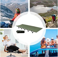 Lit de camping pliable compact, léger et portable, taille simple, lit d'extérieur en tissu Oxford 600D, lit de camp