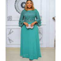 À la mode grande taille Dashiki Ankara dentelle robe de mariée élégante robe Maxi nigériane pour les femmes pli pour les fêtes de mariage d'été