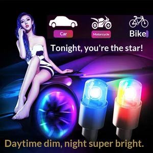 Capuchons de valve pour pneus de voiture, moto, vélo, roues de vélo électrique, lumières stroboscopiques décoratives colorées à énergie solaire, étanches - Product Image 2