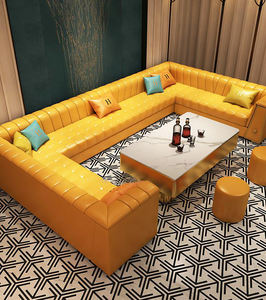 Mobilier club en forme de L canapé stand Restaurant Coin Canapé Sièges Forme de <span class=keywords><strong>U</strong></span> Chaise Lounge Bar Meubles Canapé - Product Image 4