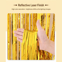 Rideau de guirlandes métalliques brillantes à franges 1x2m – Décor tendance pour fêtes, Halloween, remise de diplômes, Nouvel An, Pâques 10