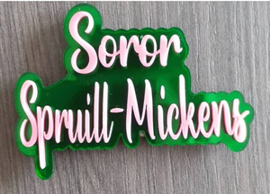 Customizable Pink Green Sorority Chapter <strong>Pins</strong> <strong>AKA</strong> Acrylic Lapel <strong>Pins</strong> Soror <strong>Brooches</strong> Name Lapel <strong>pin</strong> - Product Image 4