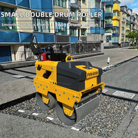 Compacteur de sol à double tambour vibratoire hydraulique de 330 kg, 550 kg, 800 kg avec moteur et pompe