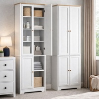 Armoire en bois moderne et minimaliste avec tiroirs, porte miroir et tringle de suspension pour chambre et dressing