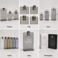Support de reçus en acrylique personnalisé, transparent, avec clip, pour comptoir, support de notes, organisateur de factures de café, base d'affichage de bureau avec logo OEM, ensemble de panneaux de présentation pour magasin
