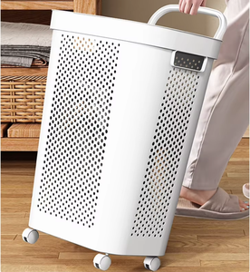 Large Capacity Plastic Dirty Clothes Storage Basket with Lid for Home Bathroom &amp; Laundry Elegant <strong>Bathing</strong> Dirty Clothes Basket - Product Image 2