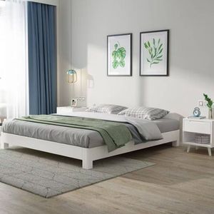Solid Wood Platform <b>Bed</b> 1.8M <b>Floor</b> Standing Double Bedroom Furniture Durable Support Structure - Product Image 1