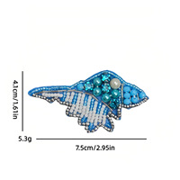 Appliques 3D d'animaux marins faites à la main : crabes, tortues, crevettes, crocodiles, patchs perlés et strass pour créations de mode