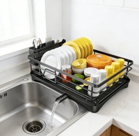 Égouttoir à vaisselle moderne en métal grande capacité pour comptoir de cuisine, le meilleur pour le rangement et le séchage de la vaisselle sous l'évier