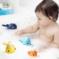 Mainan Mandi Anak Konig Kids, Bebek Penyemprot Air dari Plastik ABS Ramah Lingkungan, Set Pancing Putar, Mainan Mandi Hewan, Lucu untuk Musim Panas