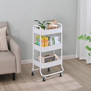Chariot de rangement professionnel multiscène à 3 niveaux sans vis Chariot de rangement pour chambre à coucher cuisine salon - Product Image 2