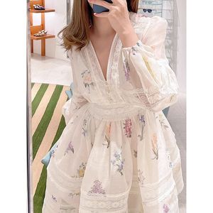 Nueva Colección Primavera 2026: Vestido Floral Antiestático de Estilo Chino con Cintura Imperio, Largo Medio, Ideal para Vacaciones y Té de la Tarde, Estilo Blusa Blanca. - Product Image 4