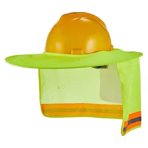 High Visibility Breathable Full Brim Mesh Construction Safety Helmet Safety Hard Hat Sun Shade