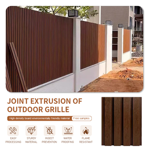 แผ่นพลาสติกอัดขึ้นรูปสำหรับตกแต่งแผงบานเกล็ดแผงด้านหน้าทำจากไม้พลาสติกสำหรับงานกลางแจ้ง - Product Image 1