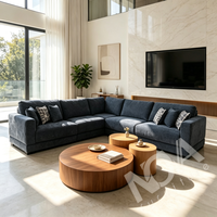 Ensemble de canapé modulaire en forme de L moderne, canapé d'angle en tissu pour le salon