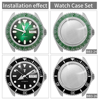 Casing Jam Tangan SKX Classic Matte Silver 3 o'clock untuk SKX007 009 Baja Cocok untuk Mesin NH35 NH36 Chapter Ring Bezel Insert Mod Parts