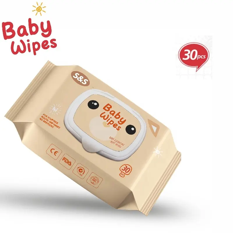 Bamboo Organic Pure Water Coconut Oil Frangrance Free Spunlace Cute Baby Cleaning Wet Wipes