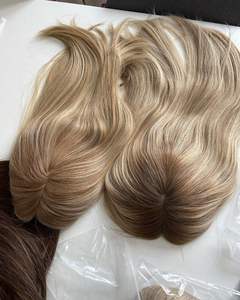 Venta caliente Slick 4*4 Base de seda Topper humano Grado superior 12A <span class=keywords><strong>Pelo</strong></span> humano crudo europeo Simulación Cuero cabelludo Transpirable Atado a mano Toppers - Product Image 4