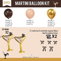 Kit de ballons Chocolat Marron Nude Or Métallisé, Verre à cocktail, Guirlande en latex, Nœud noir, Fournitures de décoration pour fête d'anniversaire adulte