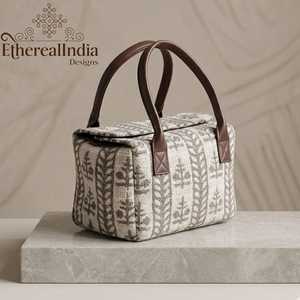 <b>Boho</b> Geometric Jacquard Tote Bag Woven Ethnic Shoulder Bag Leatherette Strap Tribal Handbag - Product Image 5