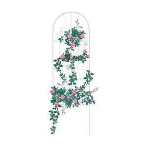 جدران أونيا للحديقة تتسلق على شكل أريكة تصميم حديد أبيض لتثبيت نباتات التبن والخضراوات والزهور ألواح شبكية من الأسلاك المعدنية لتثبيت ورود الثلج