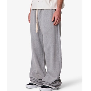 Pantalones Deportivos Anchos para Hombre, Color Gris Jaspeado, con Cordón Ajustable y Puños sin Rematar, Estilo Urbano, Personalizables OEM - Product Image 2