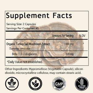 Cápsulas de Cola de Pavo, Extracto de Hongo Orgánico para el Bienestar, Salud Intestinal, Energía y Ritmo, Vegano, Sin OMG, Extracto de Cola de Pavo - Product Image 2