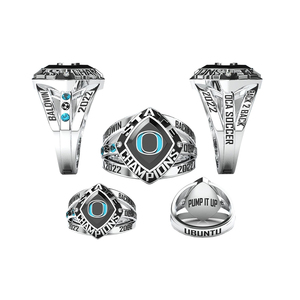 แหวนแชมป์ฟุตบอลหญิงประจำปี 2022 ของสถาบันโอเชียนไซด์ แคลเลจิเอท แวร์เทน แบรนดอน ซีเนียร์ แบล็ค ทริปเปิล คราวน์ แชมเปี้ยน เมทัล - Product Image 1