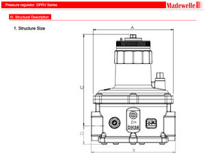 Válvula Reguladora de Gas Madewell Modelo DPRV40 AC10 para Calderas, Quemadores, Tuberías, Aires Acondicionados y Cámaras Frigoríficas - Product Image 3