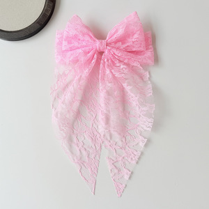 Elegant Lace Bow <b>Spring</b> Hair <b>Clips</b>, Sweet Stylish Ribbon Barrettes for Women Hair Accessories for Back of Head - Product Image 5